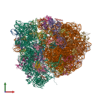 PDB entry 4v5m coloured by chain, front view.