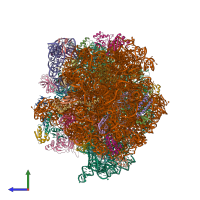 PDB entry 4v5m coloured by chain, side view.