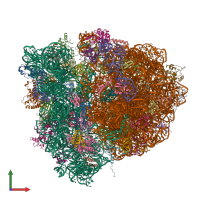 PDB entry 4v5n coloured by chain, front view.