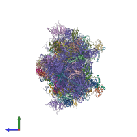 PDB entry 4v5o coloured by chain, side view.