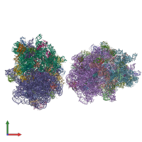 PDB entry 4v5p coloured by chain, front view.