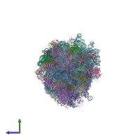 PDB entry 4v5p coloured by chain, side view.