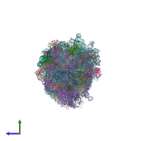 PDB entry 4v5s coloured by chain, side view.