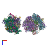 PDB entry 4v5s coloured by chain, top view.