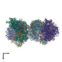 PDB entry 4v5y coloured by chain, top view.
