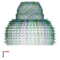 PDB entry 4v60 coloured by chain, top view.