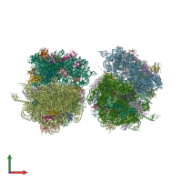 PDB entry 4v6a coloured by chain, front view.