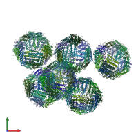 PDB entry 4v6b coloured by chain, front view.