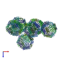 PDB entry 4v6b coloured by chain, top view.