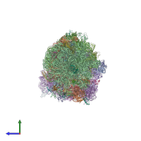 PDB entry 4v6c coloured by chain, side view.