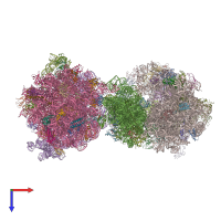 PDB entry 4v6d coloured by chain, top view.