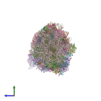 PDB entry 4v6e coloured by chain, side view.