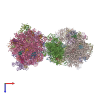 PDB entry 4v6e coloured by chain, top view.