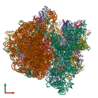 PDB entry 4v6k coloured by chain, front view.