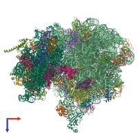 PDB entry 4v6o coloured by chain, top view.