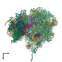 PDB entry 4v6r coloured by chain, top view.