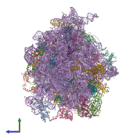 PDB entry 4v79 coloured by chain, side view.