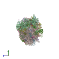 PDB entry 4v7k coloured by chain, side view.