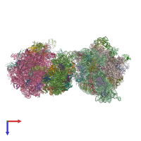 PDB entry 4v7k coloured by chain, top view.