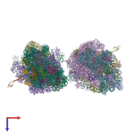 PDB entry 4v7l coloured by chain, top view.