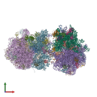 PDB entry 4v7m coloured by chain, front view.