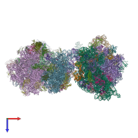 PDB entry 4v7m coloured by chain, top view.