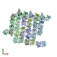 PDB entry 4v7n coloured by chain, front view.