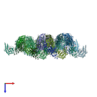 PDB entry 4v7n coloured by chain, top view.