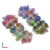 PDB entry 4v7o coloured by chain, front view.