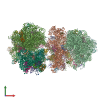 PDB entry 4v7s coloured by chain, front view.