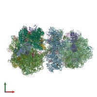PDB entry 4v7u coloured by chain, front view.