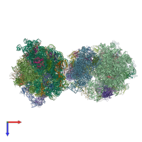 PDB entry 4v7u coloured by chain, top view.