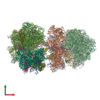 PDB entry 4v7v coloured by chain, front view.