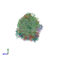 PDB entry 4v7v coloured by chain, side view.