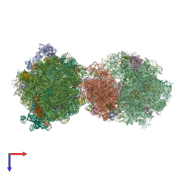 PDB entry 4v7v coloured by chain, top view.