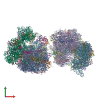 PDB entry 4v7x coloured by chain, front view.