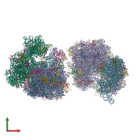 PDB entry 4v7y coloured by chain, front view.