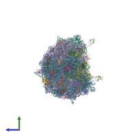 PDB entry 4v7y coloured by chain, side view.