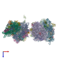 PDB entry 4v7z coloured by chain, top view.