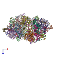 PDB entry 4v82 coloured by chain, top view.