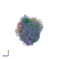 PDB entry 4v83 coloured by chain, side view.