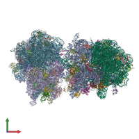 PDB entry 4v87 coloured by chain, front view.