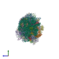 PDB entry 4v87 coloured by chain, side view.