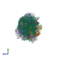 PDB entry 4v8c coloured by chain, side view.