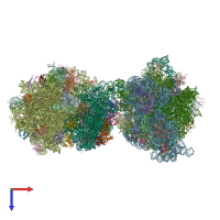 PDB entry 4v8d coloured by chain, top view.