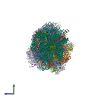 PDB entry 4v8e coloured by chain, side view.