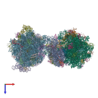 PDB entry 4v8f coloured by chain, top view.