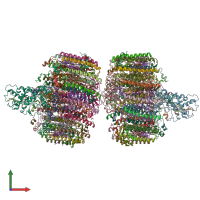 PDB entry 4v8k coloured by chain, front view.