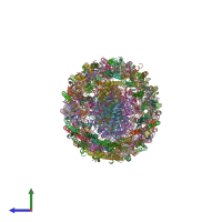 PDB entry 4v8k coloured by chain, side view.