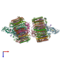 PDB entry 4v8k coloured by chain, top view.